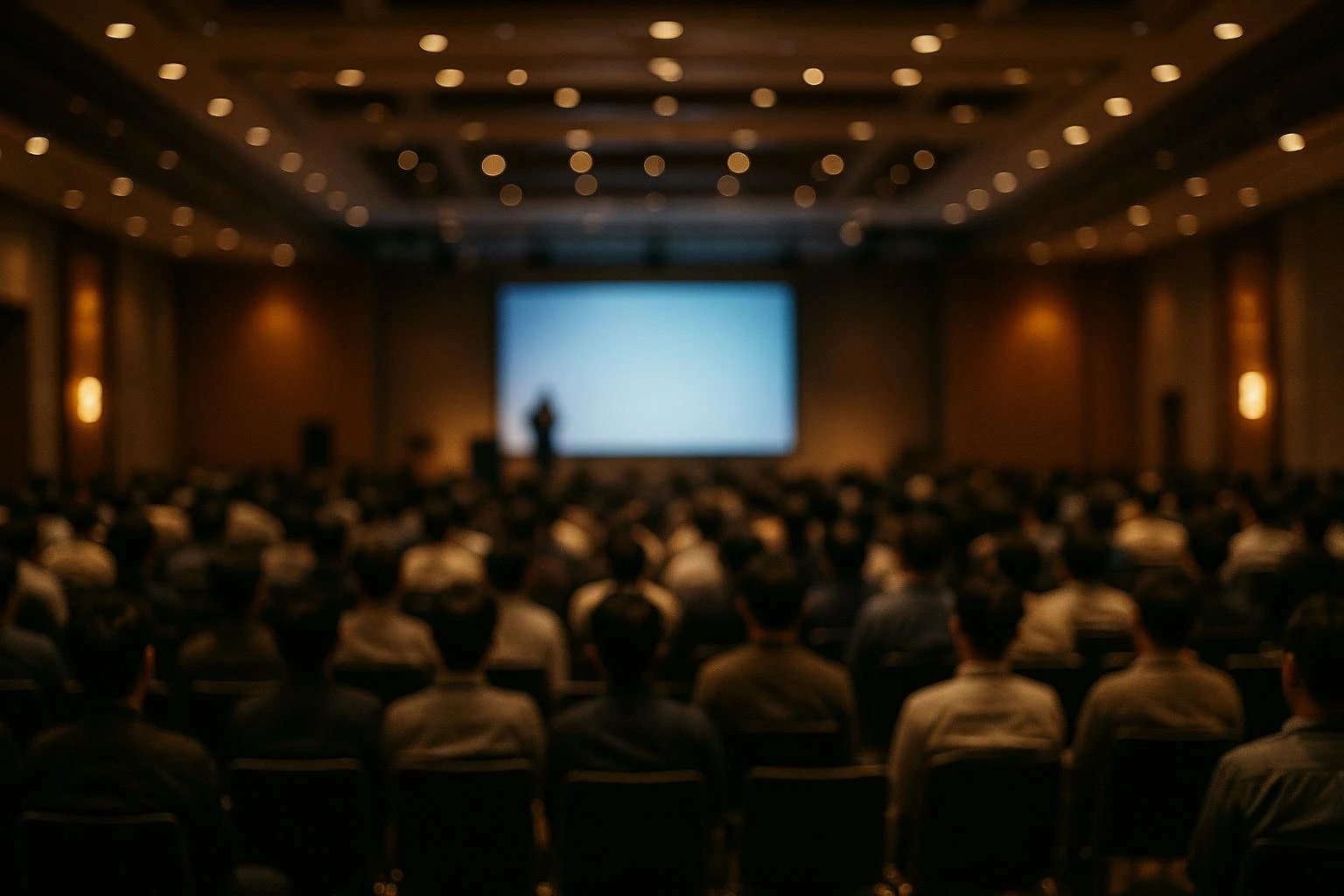 Attendees gathered in the conference hall