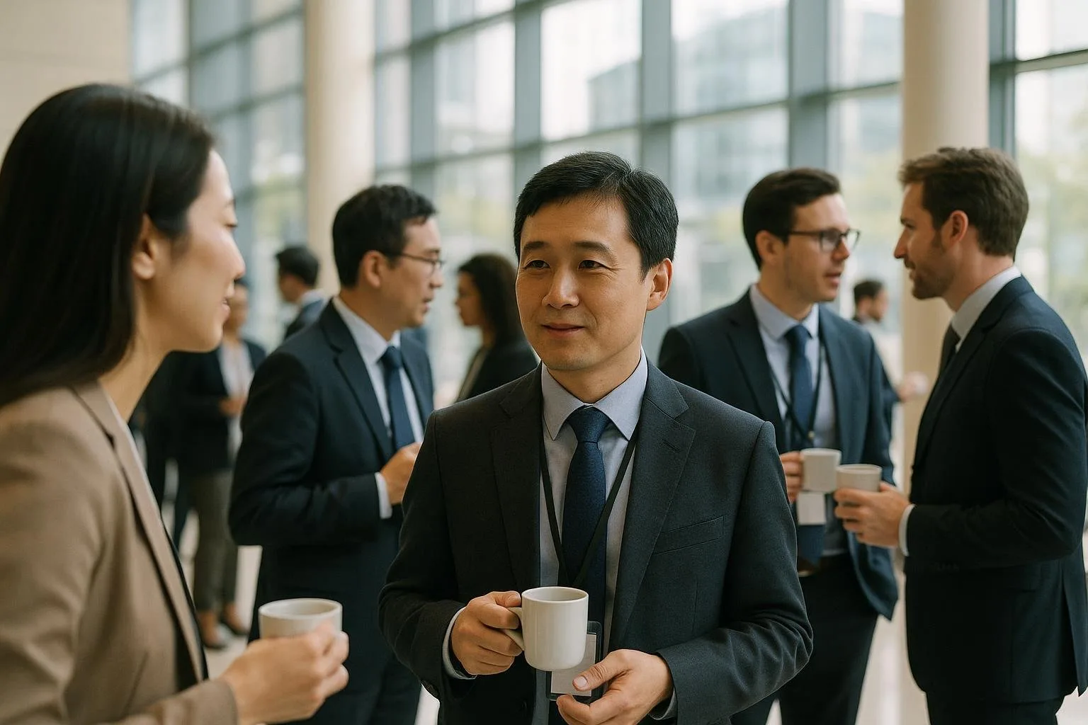 Attendees networking
